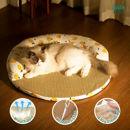 Round Rattan Cat Mat