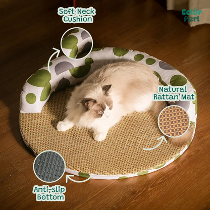 Round Rattan Cat Mat