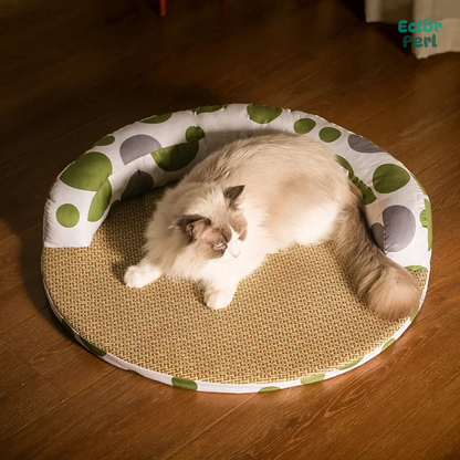 Round Rattan Cat Mat